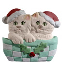 Two Kittens in Basket Plaster Plaque