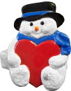 Snowman with Heart Plaster Trinket Box