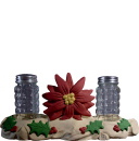 Poinsettia Plaster Salt and Pepper Holder