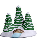 Village Three Tiny Trees on Snow Plaster Statue