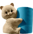 Bear with Cup Plaster Pencil Holder
