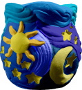 Moon and Stars Plaster Pencil Holder