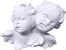 Twin Cherub Faces Plaster Plaque