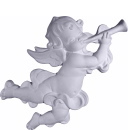 Cherub with Trumpet Plaster Plaque