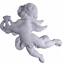 Cherub with Harp Plaster Plaque