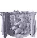 Cherub in Window Plaster Plaque