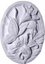 Oval Lilies and Butterfly Plaster Plaque