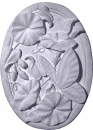 Oval Petunias and Butterfly Plaster Plaque