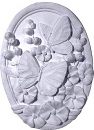 Oval Pansies and Butterfly Plaster Plaque