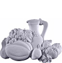 Still Life Grapes and Fruits Plaster Plaque