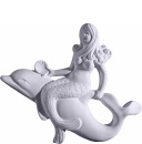Mermaid on Dolphin Plaster Plaque Right