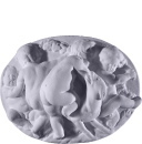 Cupids Dancing with Dog Wall Plaster Plaque