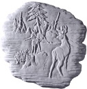Deer Scene Plaster Plaque