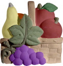Grapes Apples and Pears Basket Plaster Plaque