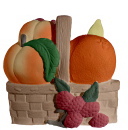 Raspberries Peaches and Oranges Basket Plaster Plaque