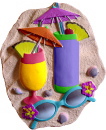 Beach Cocktails with Cherry Plaster Plaque