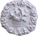 Pansy Flowers in Basket Round Plaque