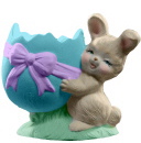 Bunny with Cracked Egg Candy Dish Plaster Vase