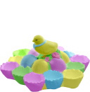 Chick with Flowers Plaster Egg Holder
