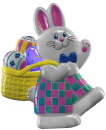 Bunny Walking Carrying Basket Plaster Plaque