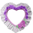 Ruffle Lace Heart Plaster Picture Frame Large