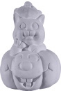 Cat In Pumpkin Plaster Statue