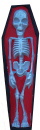 Skeleton in Coffin Plaster Statue