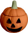 Pumpkin with Lid Small Plaster Lightup Statue 