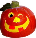 Pumpkin with Leaf Plaster Statue