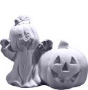 Pumpkin Heads with Pumpkins Plaster Statue
