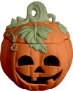 Two piece Pumpkin with leaves Plaster Lightup Statue