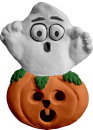 Ghost out of Pumpkin Plaster Plaque