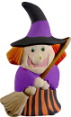 Witch with Broom Plaster Statue