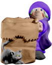 Witch with Bag Plaster Statue