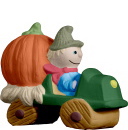 Scarecrow on Cart Plaster Statue