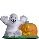 Scary Ghost with Pumpkin Plaster Statue
