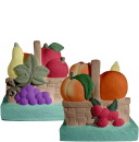 Fruit Basket Plaster Napkin Holder both sides shown