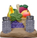 Fruit Basket Combo Salt and Pepper Shaker Plaster Napkin Holder