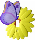 Butterfly on Flower Plaster Light Switch Plate