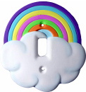 Rainbow and Cloud Plaster Light Switch Plate