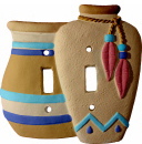 Southwestern Vases Plaster Light Switch Plate