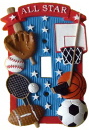 All Star Sports Plaster Light Switch Plate