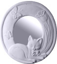 Cat and Butterflies Plaster Mirror