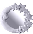 Smiling Moon and Stars Plaster Mirror