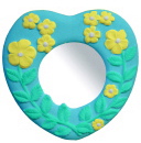 Heart with Flowers Plaster Mirror