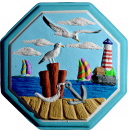 Nautical Octagon Plaster Plaque Small