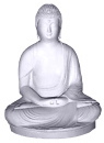 Sitting Buddha with Bead Cap Plaster Statue