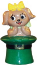 Girl Dog In Hat Plaster Statue