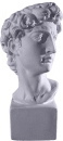 David Bust on Square Base Small Plaster Statue