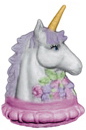 Unicorn Bust with Flowers Plaster Statue
